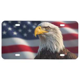 Bald Eagle American Flag License Plate