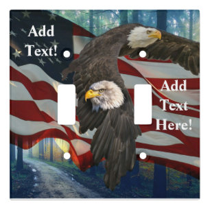 Bald Eagle American Flag Light Switch Cover