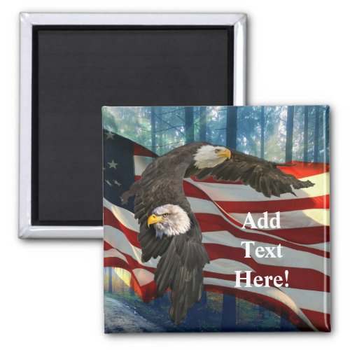Bald Eagle American Flag Magnet