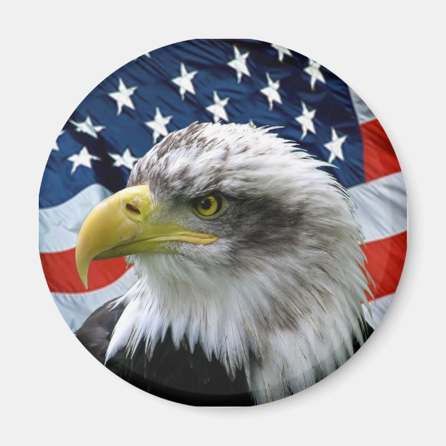 Bald-Eagle-American-Flag Magnet (Front)