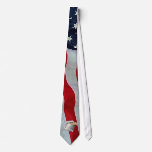 BALD EAGLE __AMERICAN FLAG NECK TIE