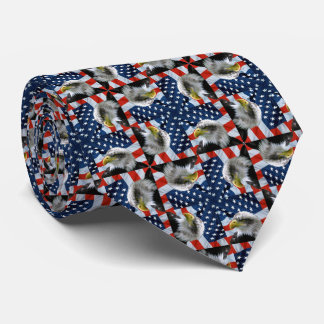 Bald Eagle American Flag Neck Tie