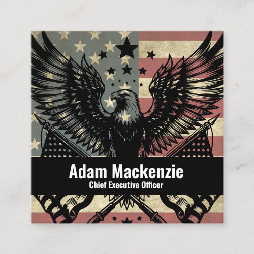 Bald Eagle American Flag Patriotic Business Card