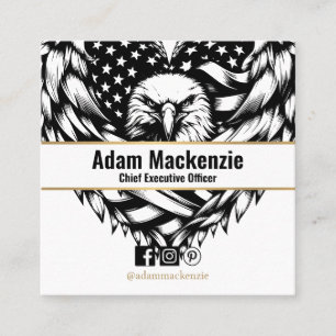 Bald Eagle American Flag Patriotic Business Card