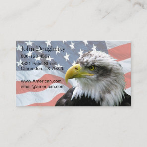 Bald Eagle American Flag Patriotic Business Card