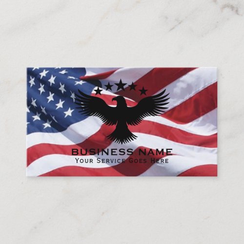 Bald Eagle American Flag Patriotic Military Business Card