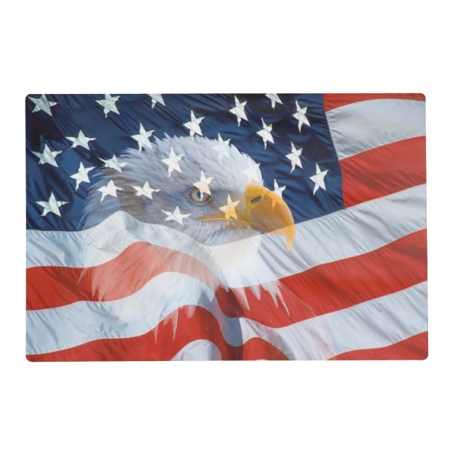 Bald Eagle American Flag Patriotic Placemat (Front)