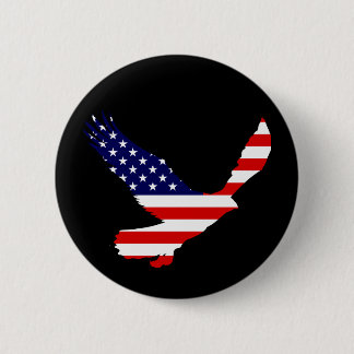 Bald Eagle American Flag Pinback Button