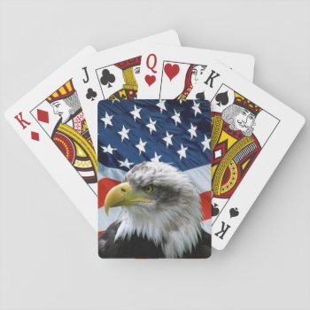 Bald Eagle American Flag Playing Cards by tjustleft at Zazzle
