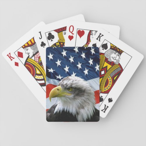 Bald Eagle American Flag Playing Cards