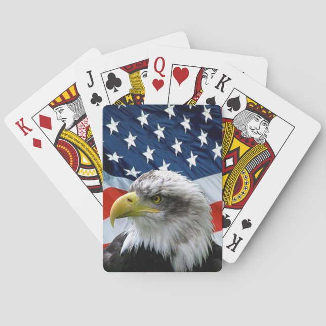 Bald Eagle American Flag Playing Cards (Back)
