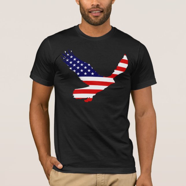 Bald Eagle American Flag T-Shirt (Front)