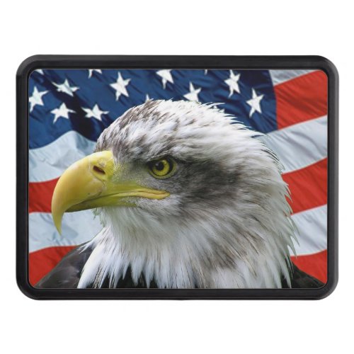 Bald Eagle American Flag Trailer Hitch Cover