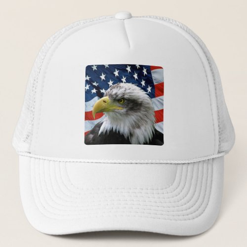 Bald Eagle American Flag Trucker Hat