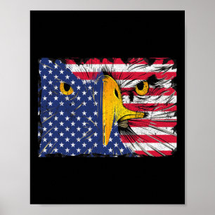 Bald Eagle American Flag USA 4th Of July  Poster
