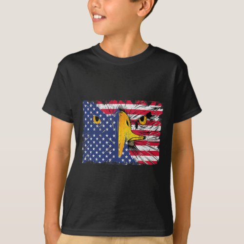 Bald Eagle American Flag USA 4th Of July  T_Shirt