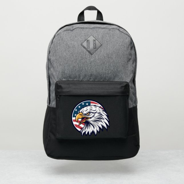 Bald Eagle American Flag  | USA Patriotic Port Authority® Backpack (Front)