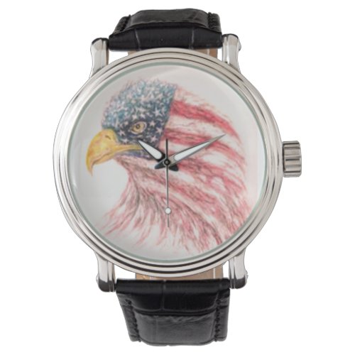 Bald Eagle American Flag Watch