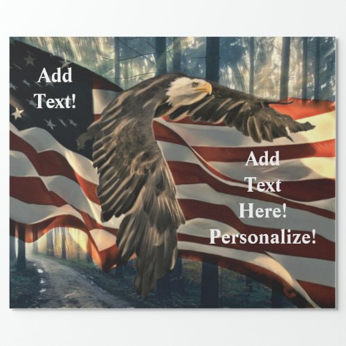 Bald Eagle American Flag Wrapping Paper