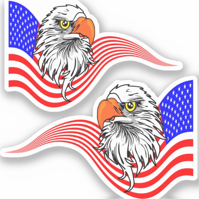 Bald Eagle American USA Flag Patriotic Art   Sticker (Front)