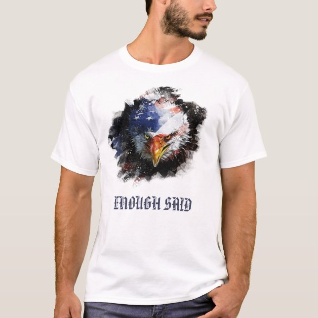 *~* Bald Eagle -  American USA Flag Red White Blue T-Shirt (Front)