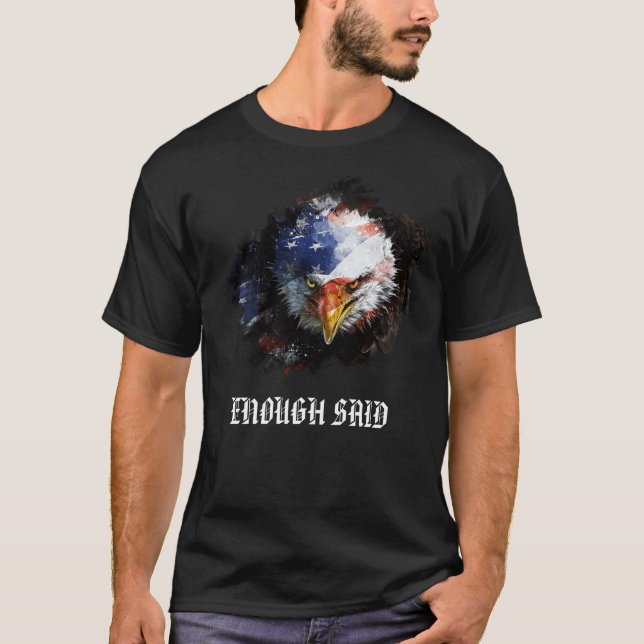 *~*  Bald Eagle American USA Flag Red White Blue T-Shirt (Front)