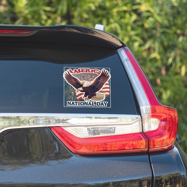 Bald Eagle America's National Day Sticker (Car Side)