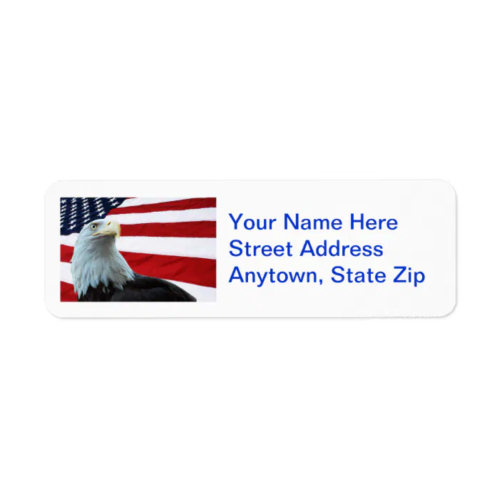 30 Custom Patriotic Eagle Stamp Art Personalized Address Labels 