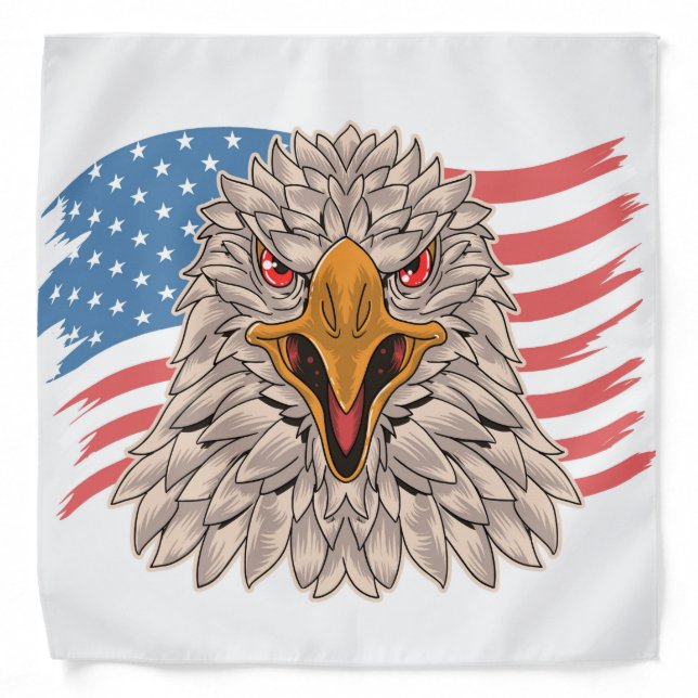 Bald Eagle and American Flag Bandana (Front)
