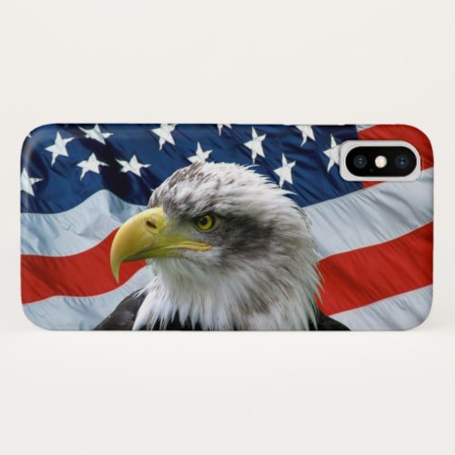 Bald Eagle and American Flag iPhone X Case