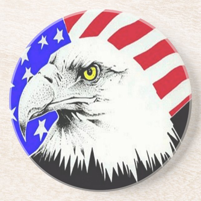 Bald Eagle and American Flag Coaster (Front)