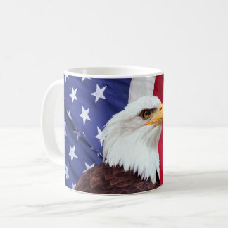 Bald Eagle and American Flag Coffee Mug