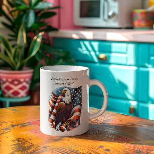 Bald Eagle and American Flag Giant Coffee Mug