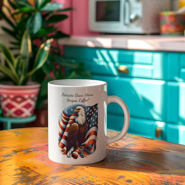 Bald Eagle and American Flag Giant Coffee Mug (Creator Uploaded)