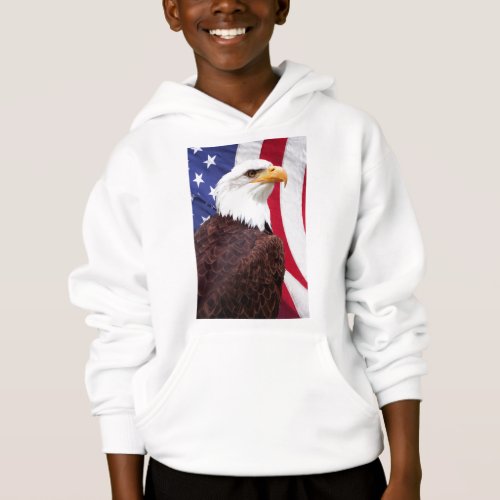 Bald Eagle and American Flag Hoodie