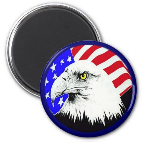 Bald Eagle and American Flag Magnet