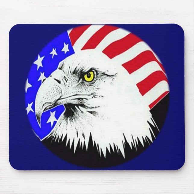 Bald Eagle and American Flag Mouse Pad (Front)