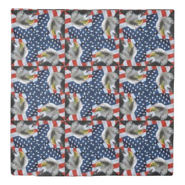 Bald Eagle and American Flag Patriotic Duvet Cover Bald Eagle and American Flag Patriotic Duvet Cover