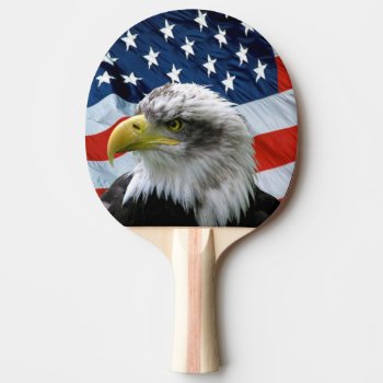 Bald Eagle And American Flag Ping Pong Paddle by tjustleft at Zazzle