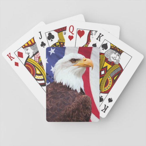 Bald Eagle and American Flag Playing Cards