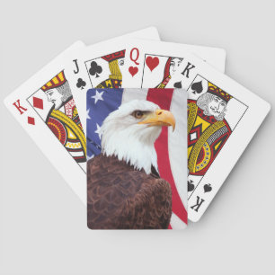 Bald Eagle and American Flag Poker Cards