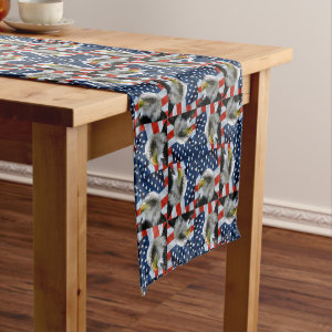 Bald Eagle and American Flag Short Table Runner