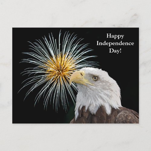 Bald Eagle and Fireworks Postcard