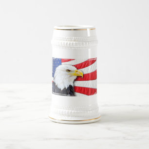 Bald Eagle and Flag Beer Stein