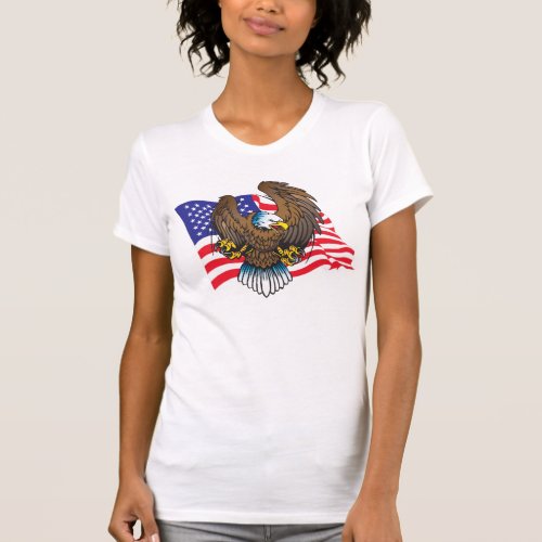 Bald Eagle and Flag T_Shirt