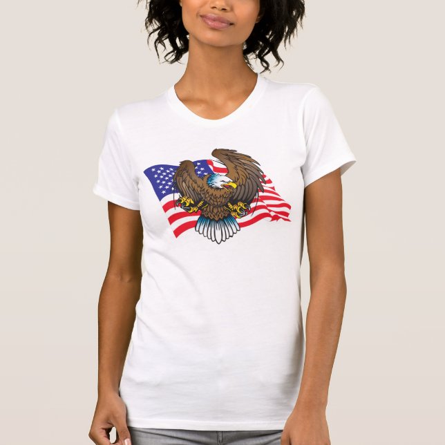 Bald Eagle and Flag T-Shirt (Front)