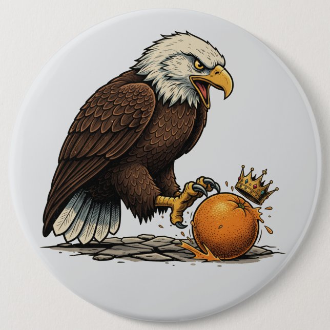 Bald Eagle and Orange  Button (Front)