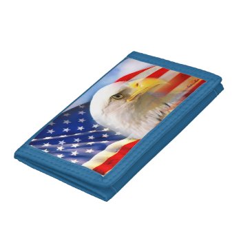 Bald Eagle And The American Flag Trifold Wallet by stanrail at Zazzle