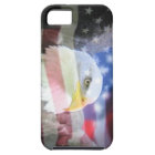 bald eagle and U.S.A. flag