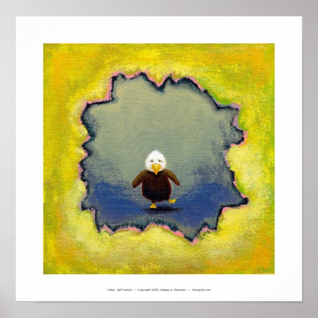 Bald eagle art wobbly baby learning empowerment poster (Front)